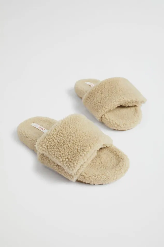 Sandals and Slides Girl Seed Heritage Teddy Fur Slide Chai