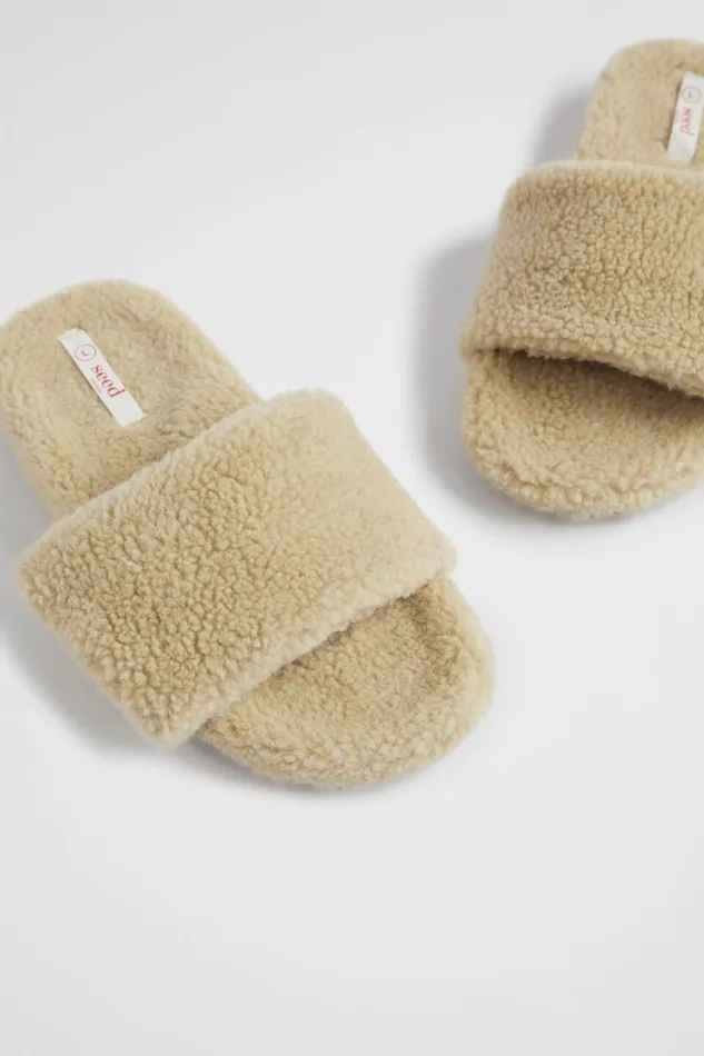 Sandals and Slides Girl Seed Heritage Teddy Fur Slide Chai