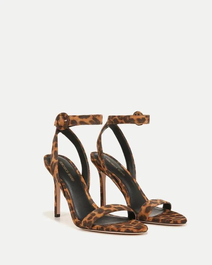 Sandals Shop Veronica Beard Darcelle Leopard AnkleStrap Stiletto Heel Leopard
