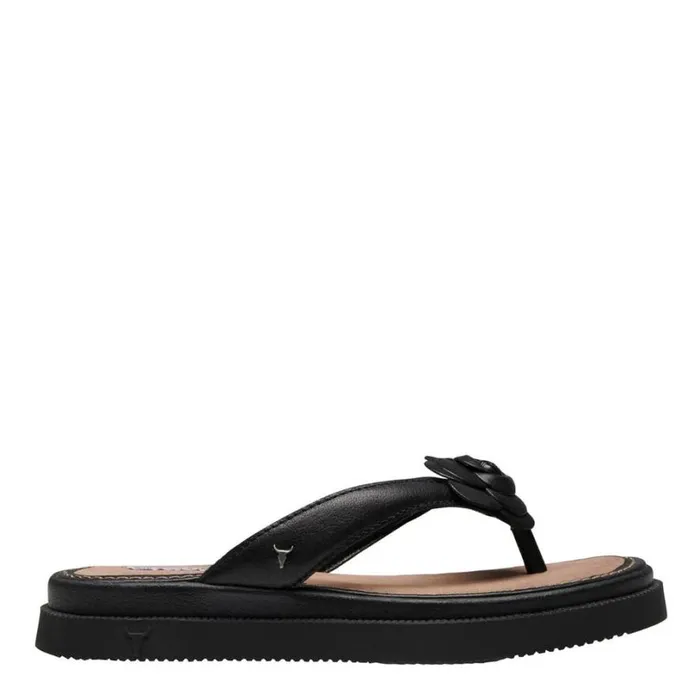 Sandals Women Windsor Smith SPOILT BLACK LEATHER SANDALS