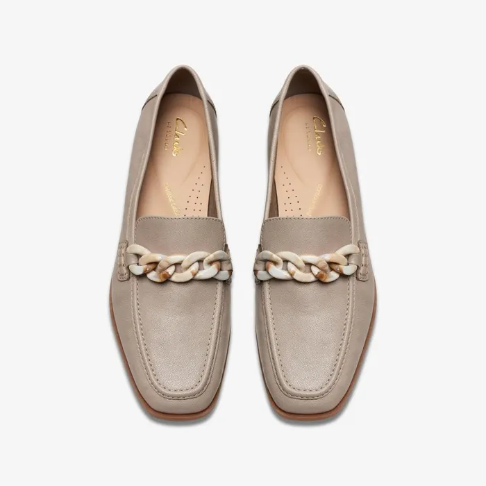 Sarafyna Iris Stone Leather Women Clarks SlipOns