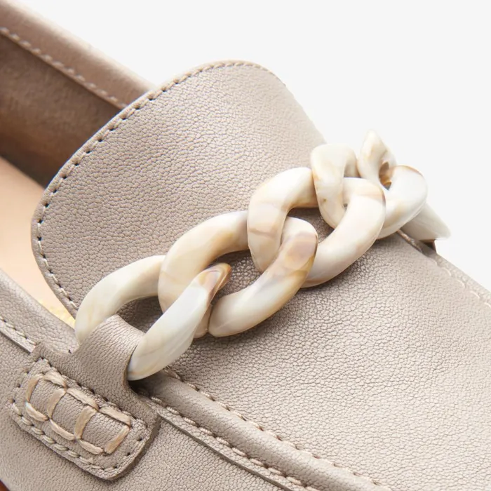 Sarafyna Iris Stone Leather Women Clarks SlipOns