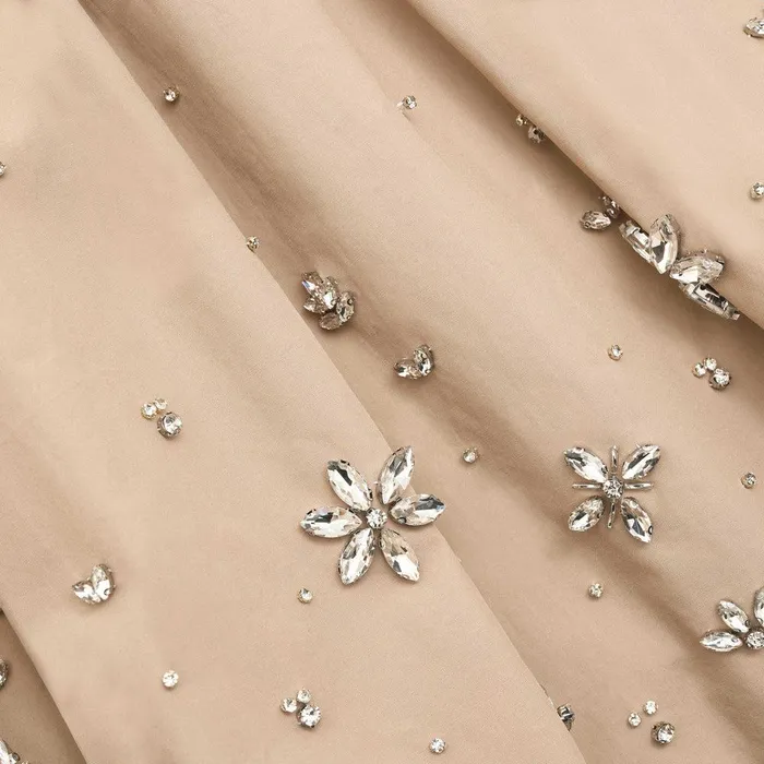 Self Portrait Bottoms Beige Cotton Embellished Mini Skirt 8211 Women