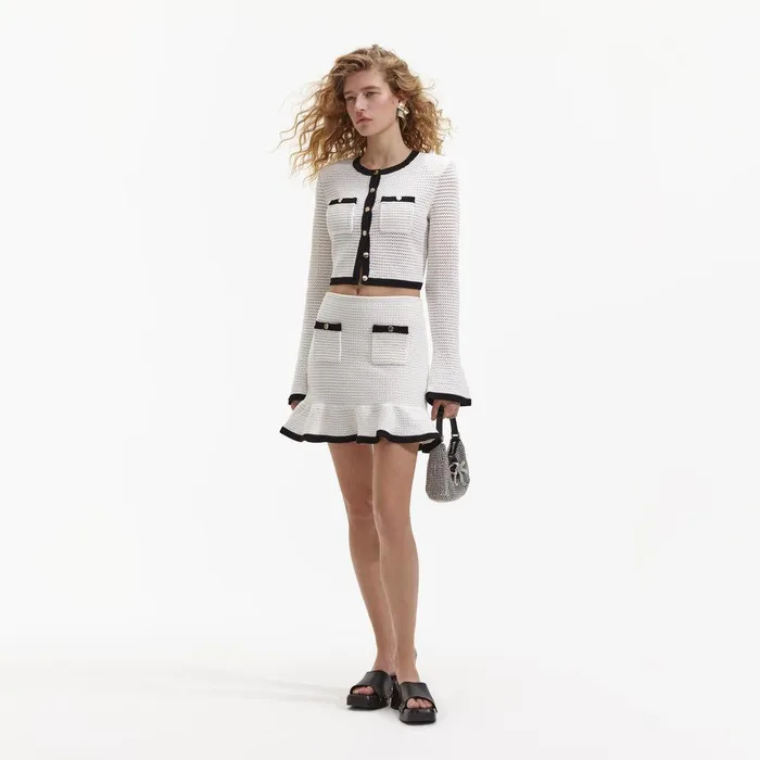 Self Portrait Bottoms White Crochet Skirt 8211 Women