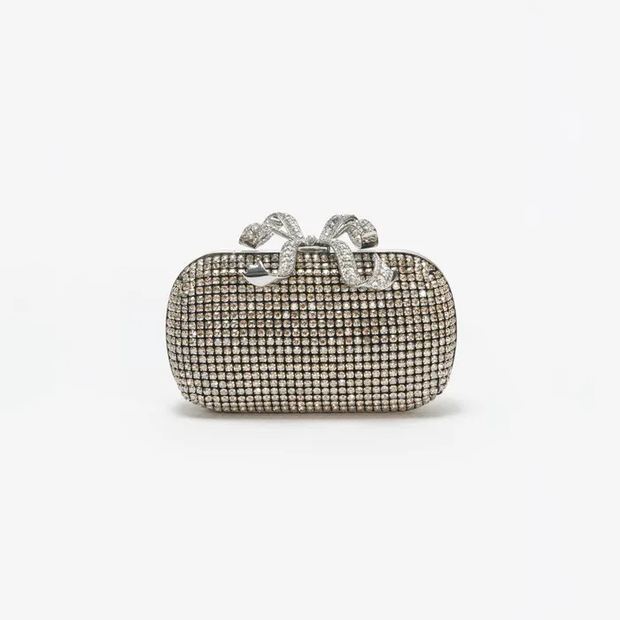 Self Portrait Clutch Bags Champagne Diamante Bow Clutch 8211 Women