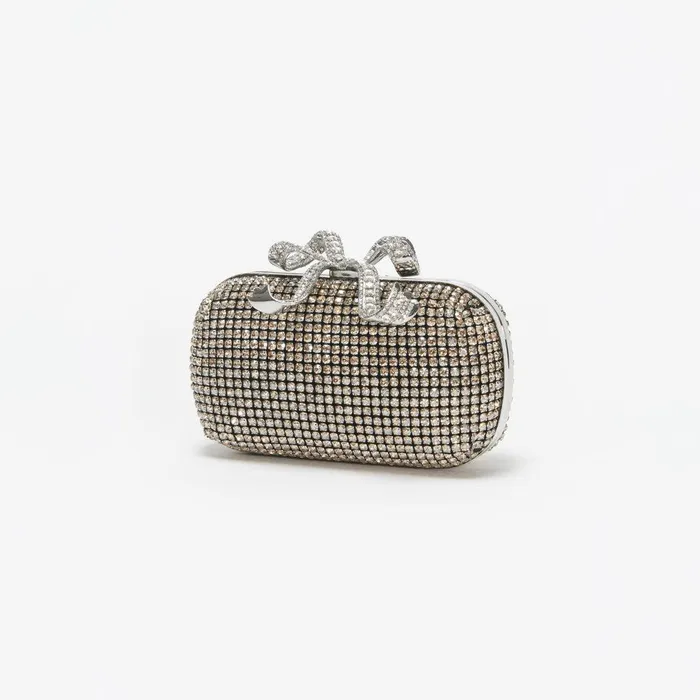 Self Portrait Clutch Bags Champagne Diamante Bow Clutch 8211 Women
