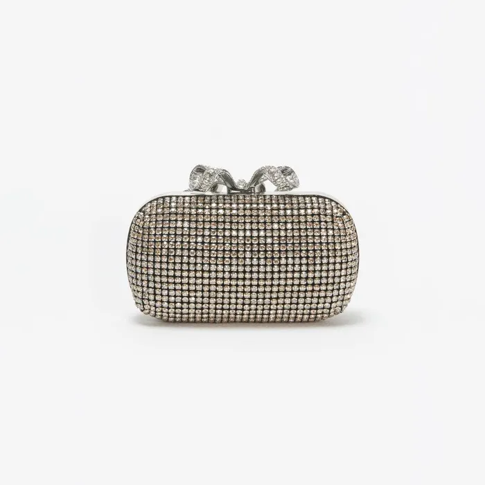 Self Portrait Clutch Bags Champagne Diamante Bow Clutch 8211 Women