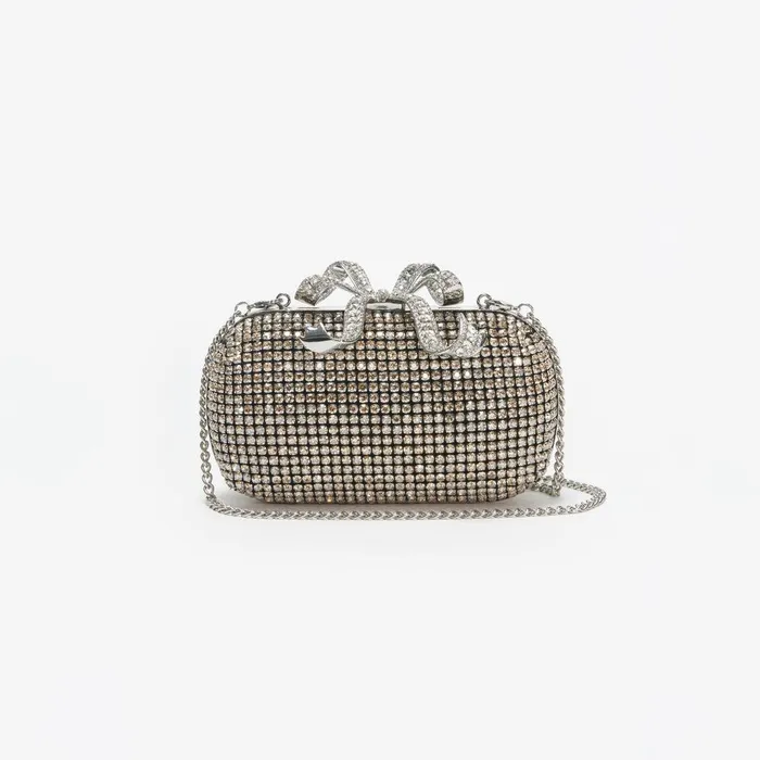 Self Portrait Clutch Bags Champagne Diamante Bow Clutch 8211 Women