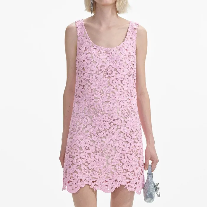 Self Portrait Dresses Pink Floral Lace Mini Dress 8211 Women