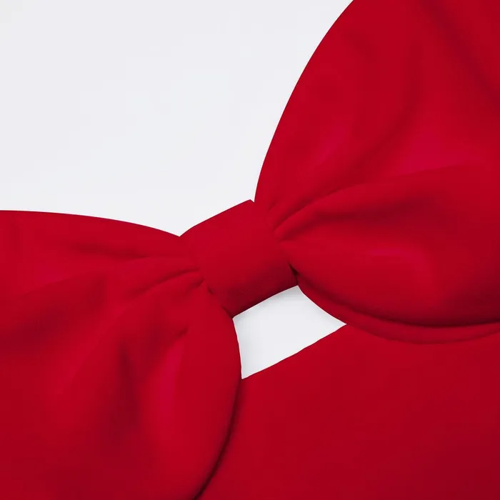 Self Portrait Dresses Red Crepe Off Shoulder Bow Midi Dress 8211 Women