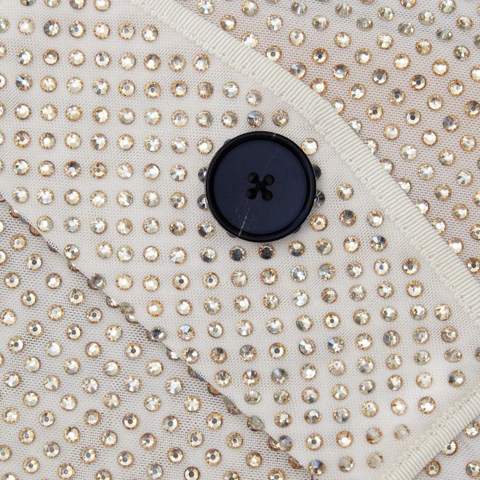 Self Portrait Outerwear Cream Rhinestone Trench 8211 Women