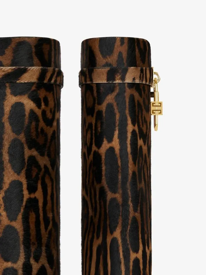 Shark Lock Boots In Leopard Print Haircalf Blackbrown Women Givenchy Shark Lock
