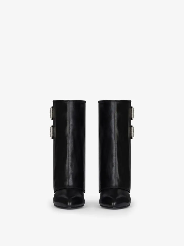 Shark Lock Buckles Ankle Boots In Leather Black Women Givenchy Shark Lock