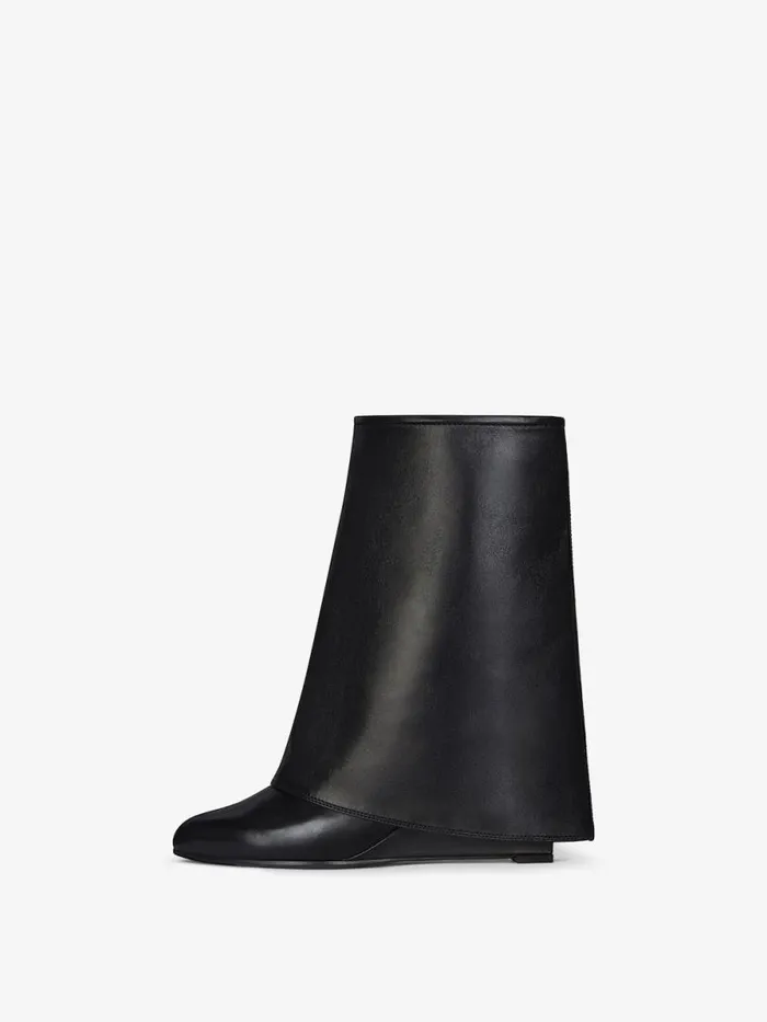 Shark Lock Buckles Ankle Boots In Leather Black Women Givenchy Shark Lock