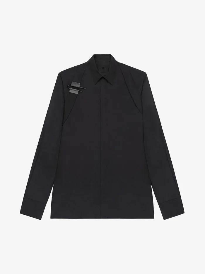 Shirt In Poplin With ULock Harness Black Men Givenchy Shirts