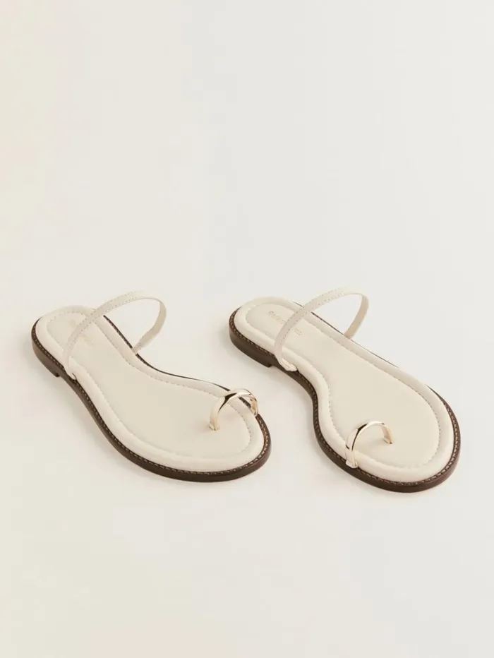 Shoes The Reformation Cassandra Flat Sandal Almond Leather