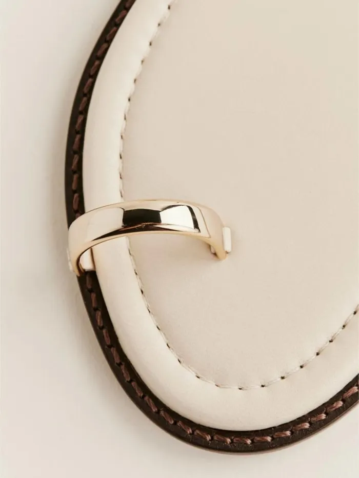 Shoes The Reformation Cassandra Flat Sandal Almond Leather