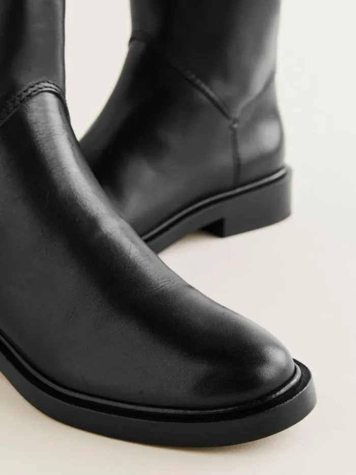 Shoes The Reformation Franklin Knee Boot Black Leather