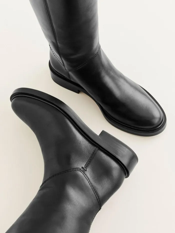 Shoes The Reformation Franklin Knee Boot Black Leather