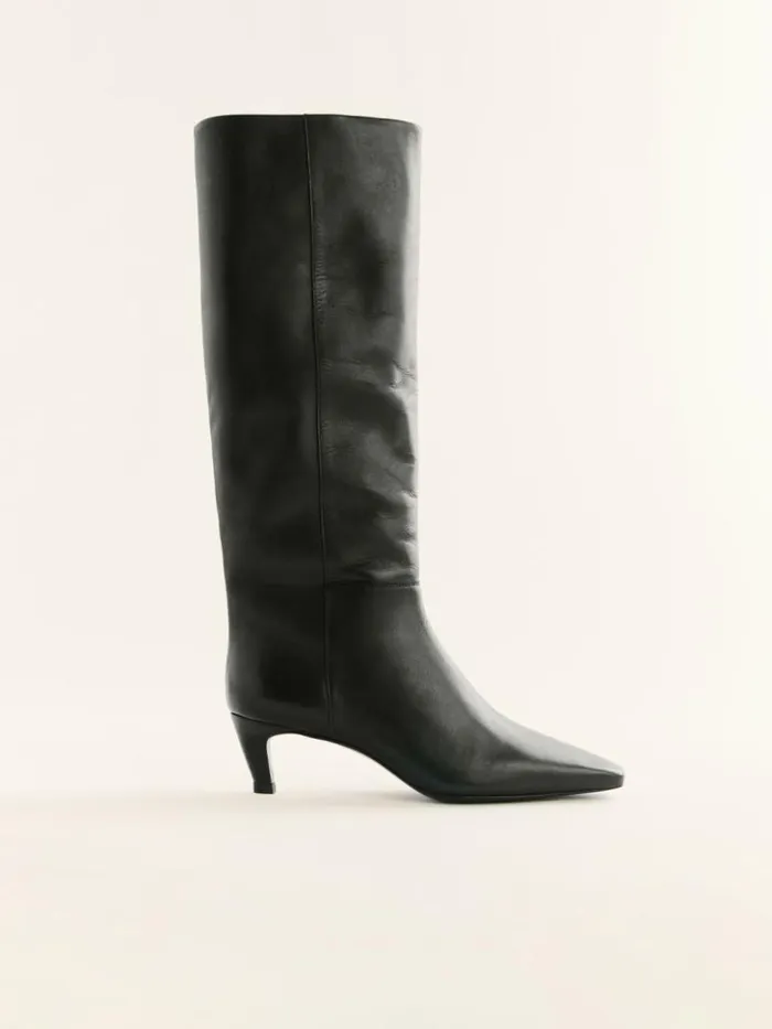 Shoes The Reformation Remy Knee Boot Black Leather