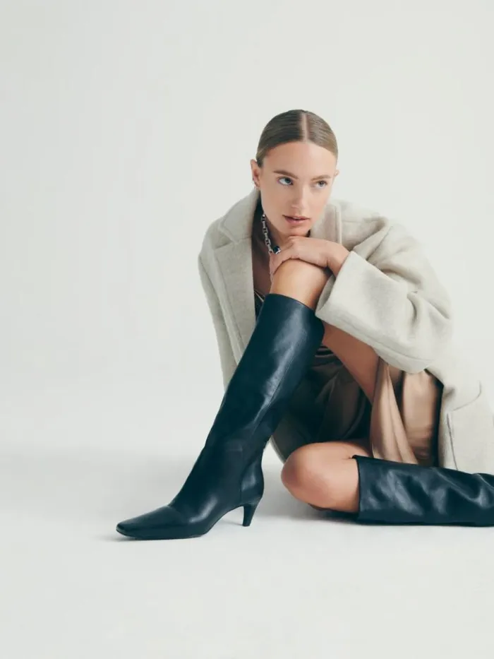 Shoes The Reformation Remy Knee Boot Black Leather