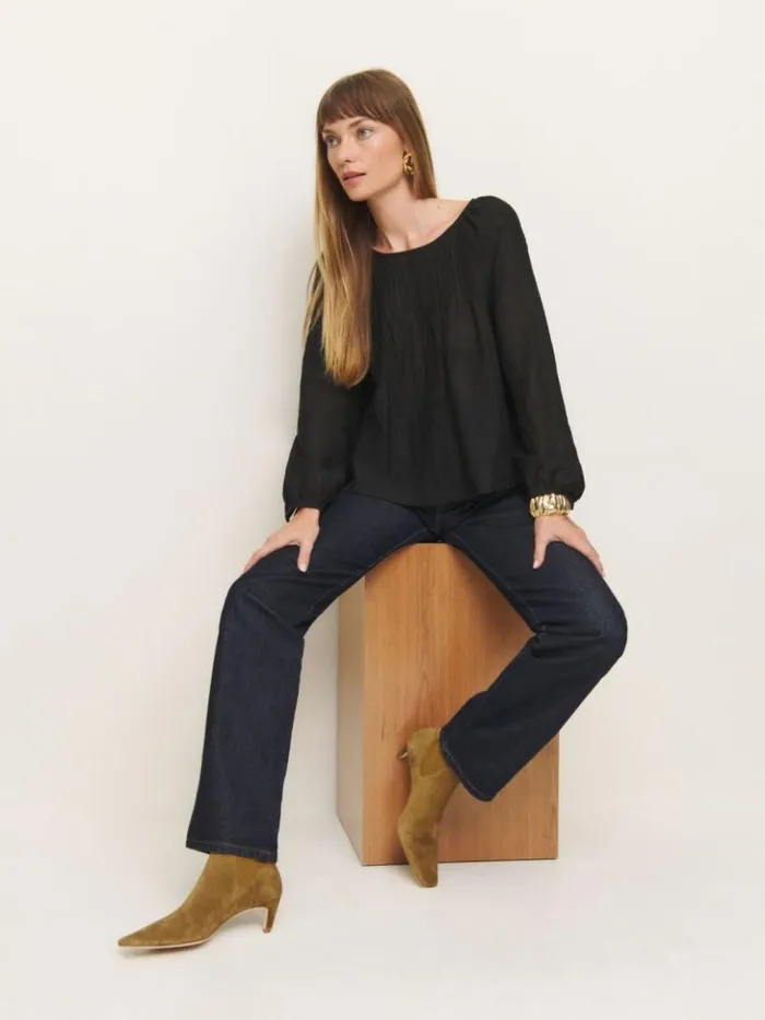 Shoes The Reformation Roberta Ankle Boot Bog Suede