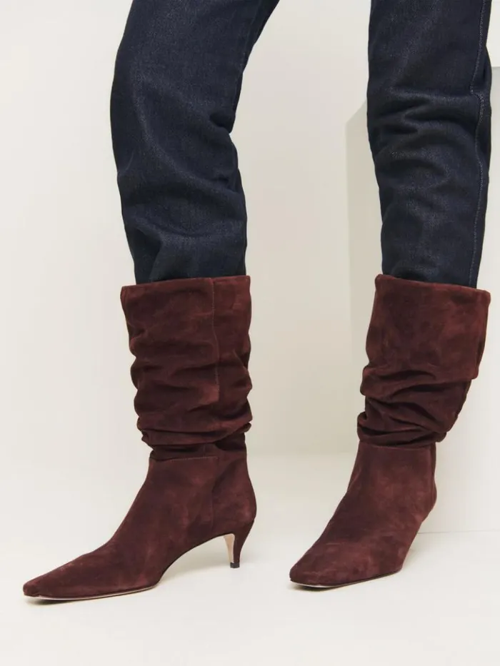 Shoes The Reformation Rosie Mid Shaft Boot Oak Suede