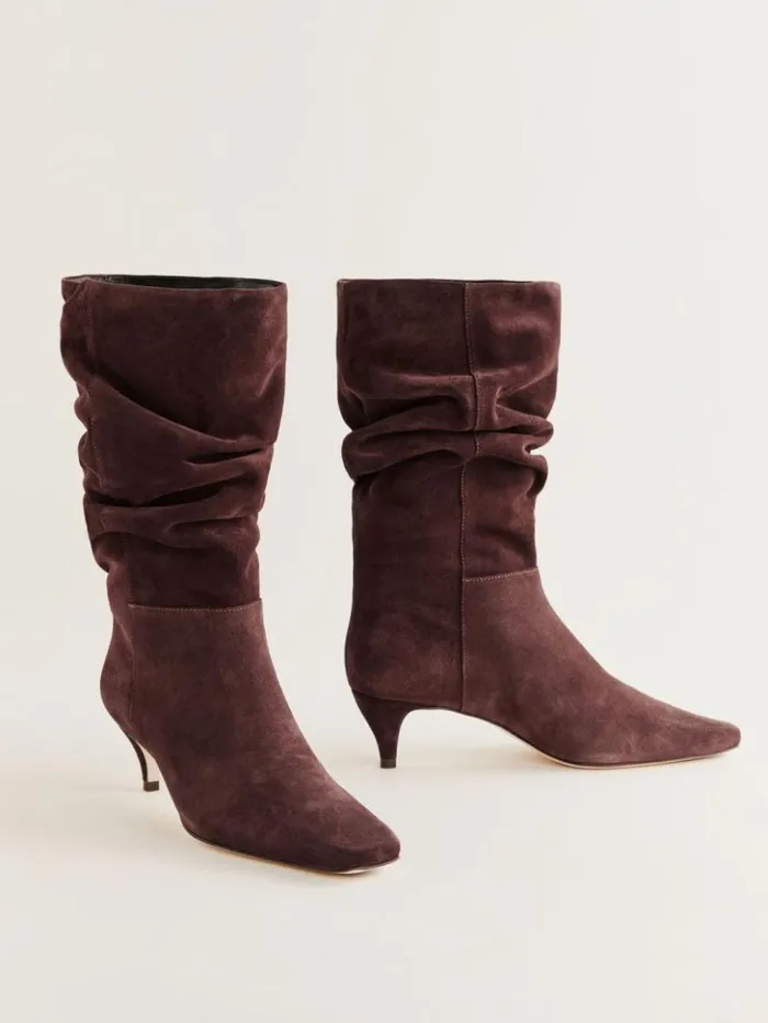 Shoes The Reformation Rosie Mid Shaft Boot Oak Suede