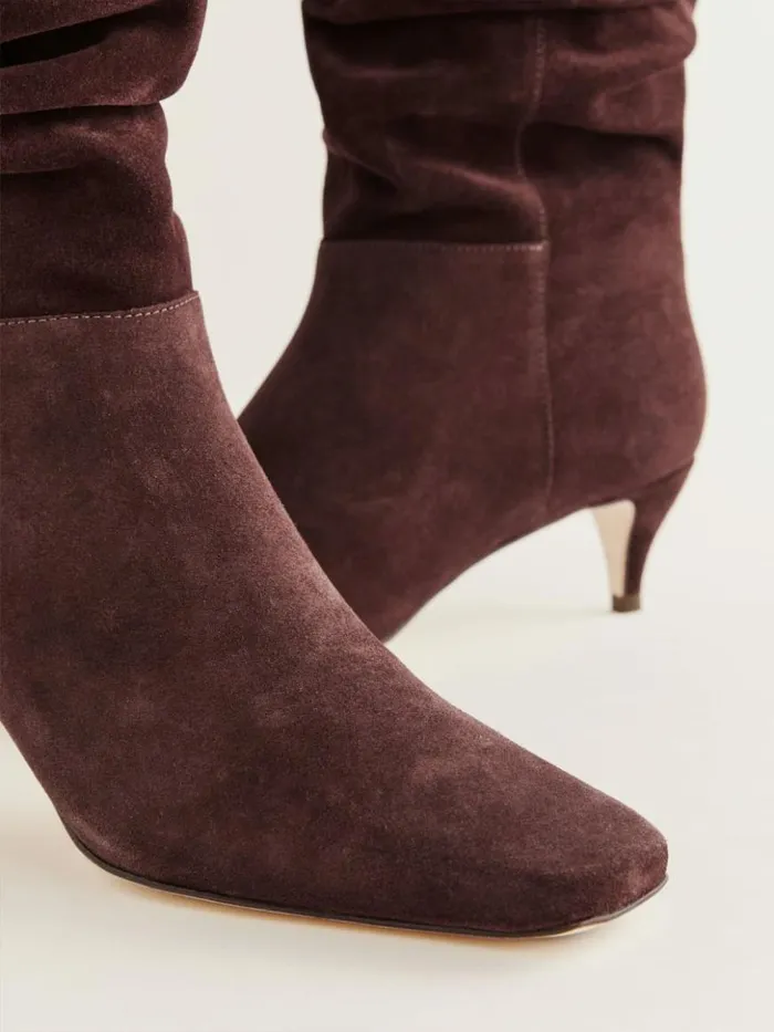 Shoes The Reformation Rosie Mid Shaft Boot Oak Suede