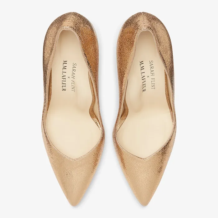 Shoes Women The MMLaFleur x Sarah Flint Perfect Pump 85 Gold Crackle M M LaFleur