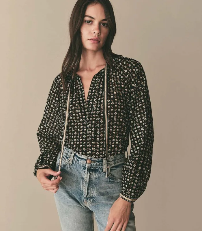 Shop AMINA TOP Noir Countryside Paisley DEN Tops