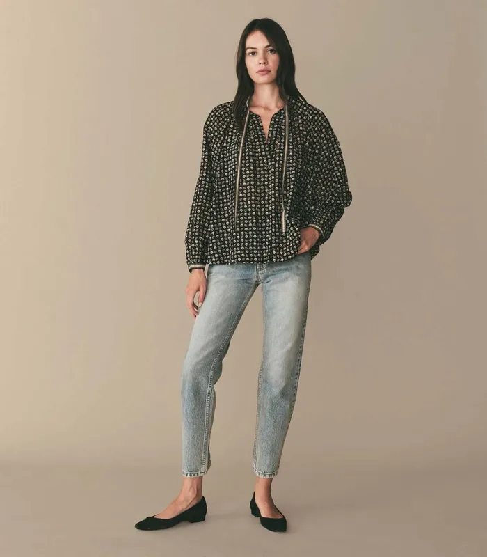 Shop AMINA TOP Noir Countryside Paisley DEN Tops