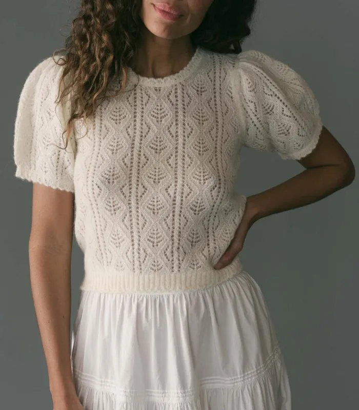 Shop CARENA TOP Ivory DEN Knitwear