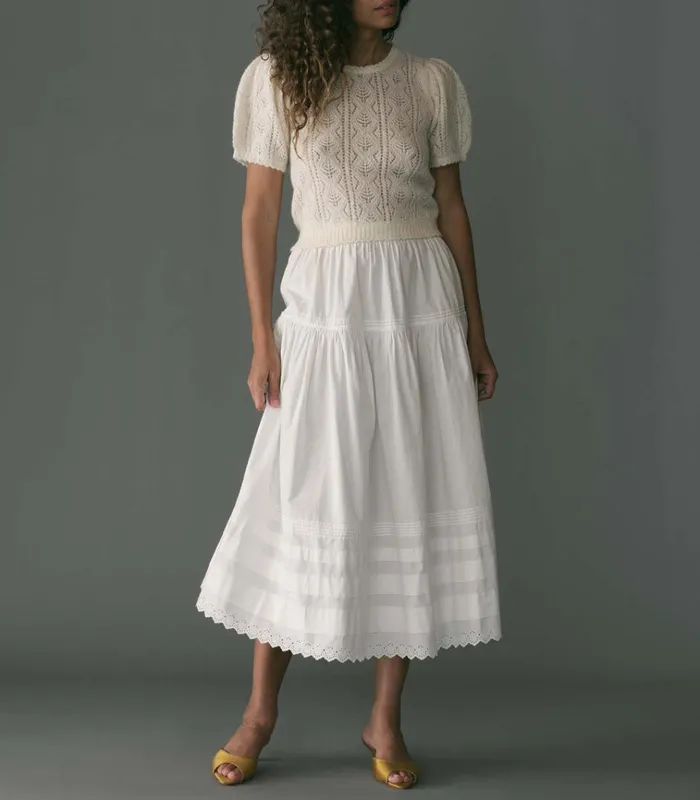 Shop CARENA TOP Ivory DEN Knitwear