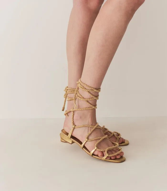 Shop CASTILLE GLADIATOR SANDAL Gold Metallic DEN Footwear