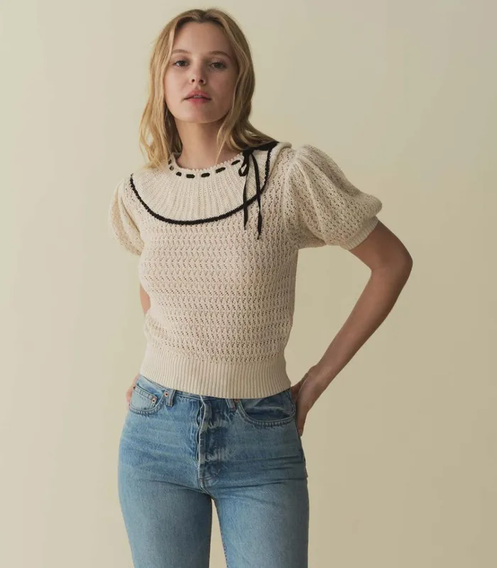 Shop GLENDA SWEATER Cream DEN Knitwear