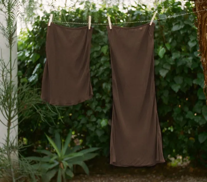Shop LONG SKIRT SLIP Umber DEN Delicates and Sleepwear