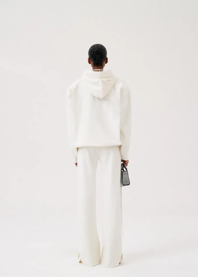 Shop Magda Butrym Basics Flare Knit Jogging Pants In Cream