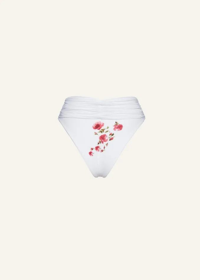 Shop Magda Butrym Beachwear Classic High Waist Flower Swim Bottom In Cream Print Shop Magda Butrym Beachwear Classic High Waist Flower Swim Bottom In Cream Print