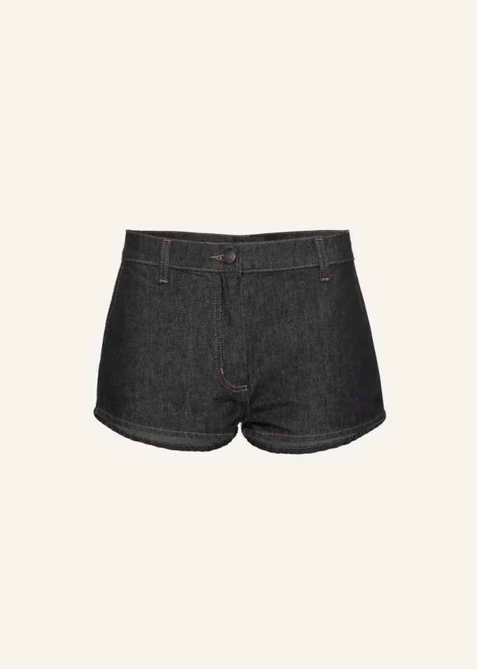 Shop Magda Butrym Denim Denim Hot Shorts In Indigo