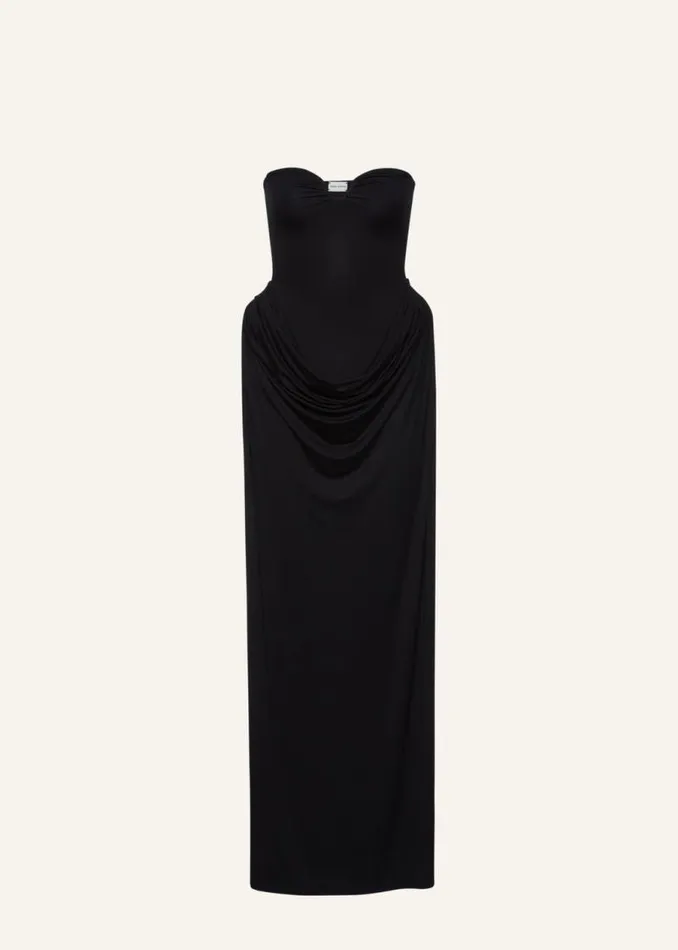 Shop Magda Butrym Dresses Bustier Midi Dress In Black