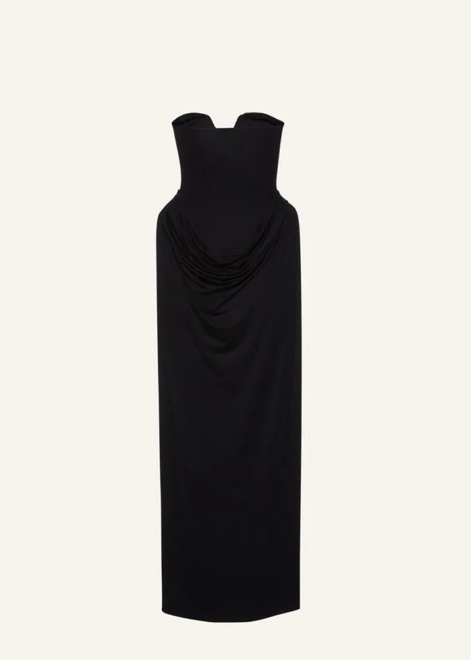 Shop Magda Butrym Dresses Bustier Midi Dress In Black Shop Magda Butrym Dresses Bustier Midi Dress In Black