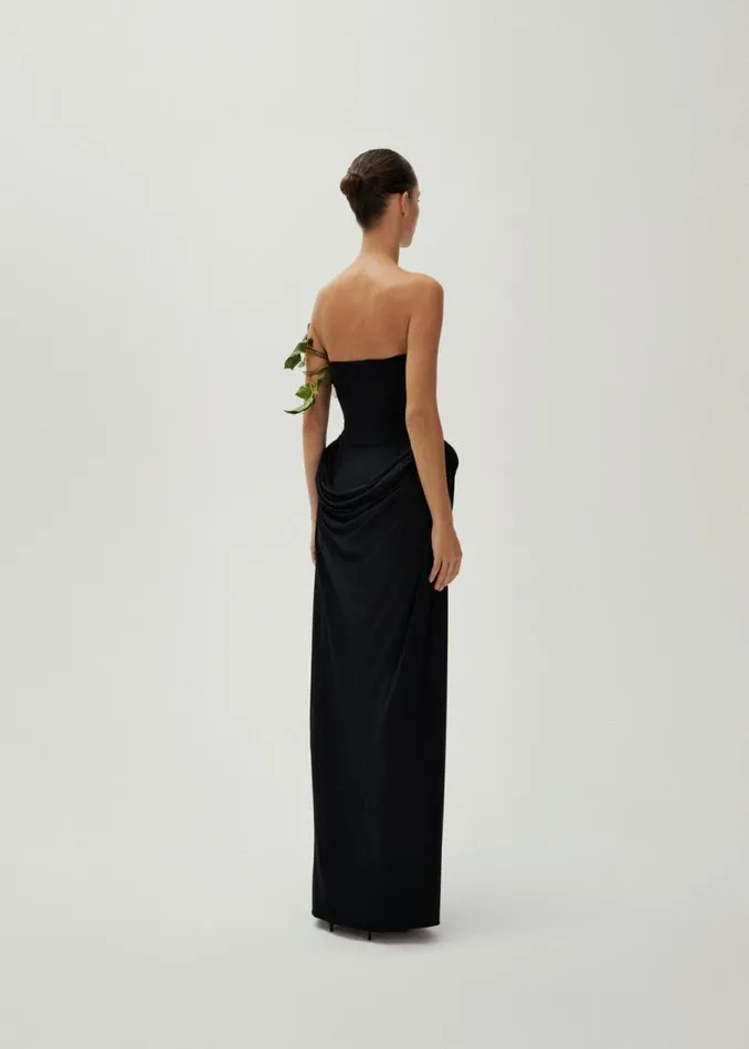 Shop Magda Butrym Dresses Bustier Midi Dress In Black Shop Magda Butrym Dresses Bustier Midi Dress In Black