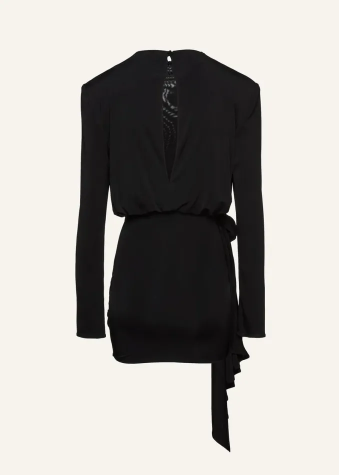Shop Magda Butrym Dresses Long Sleeve Mini Dress In Black Shop Magda Butrym Dresses Long Sleeve Mini Dress In Black