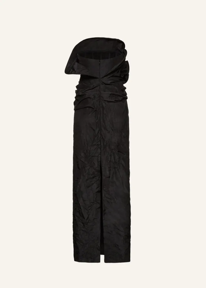 Shop Magda Butrym Dresses Sculptural Rose Gown In Black