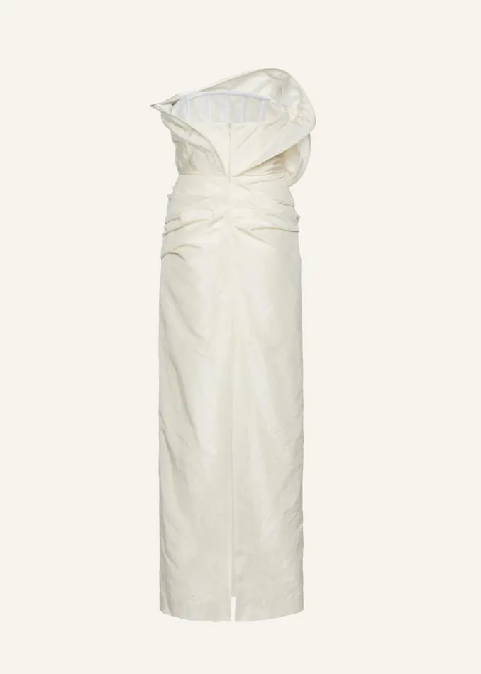 Shop Magda Butrym Dresses Sculptural Rose Gown In Cream Shop Magda Butrym Dresses Sculptural Rose Gown In Cream
