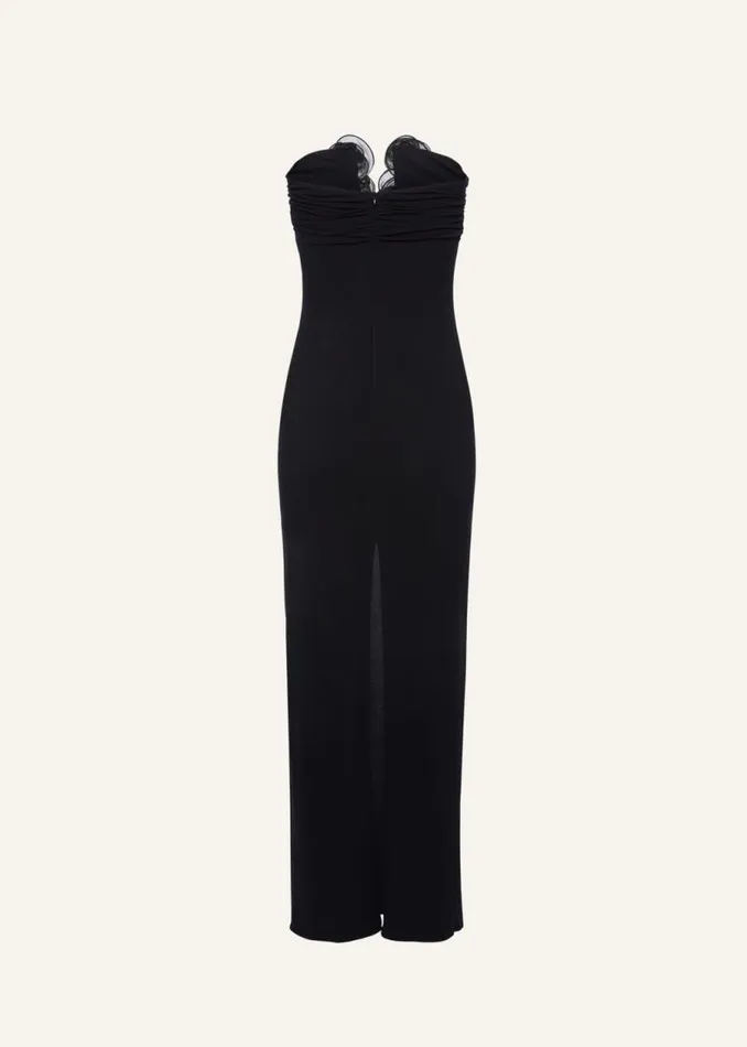 Shop Magda Butrym Dresses Strapless Flower Appliqu Maxi Dress In Black