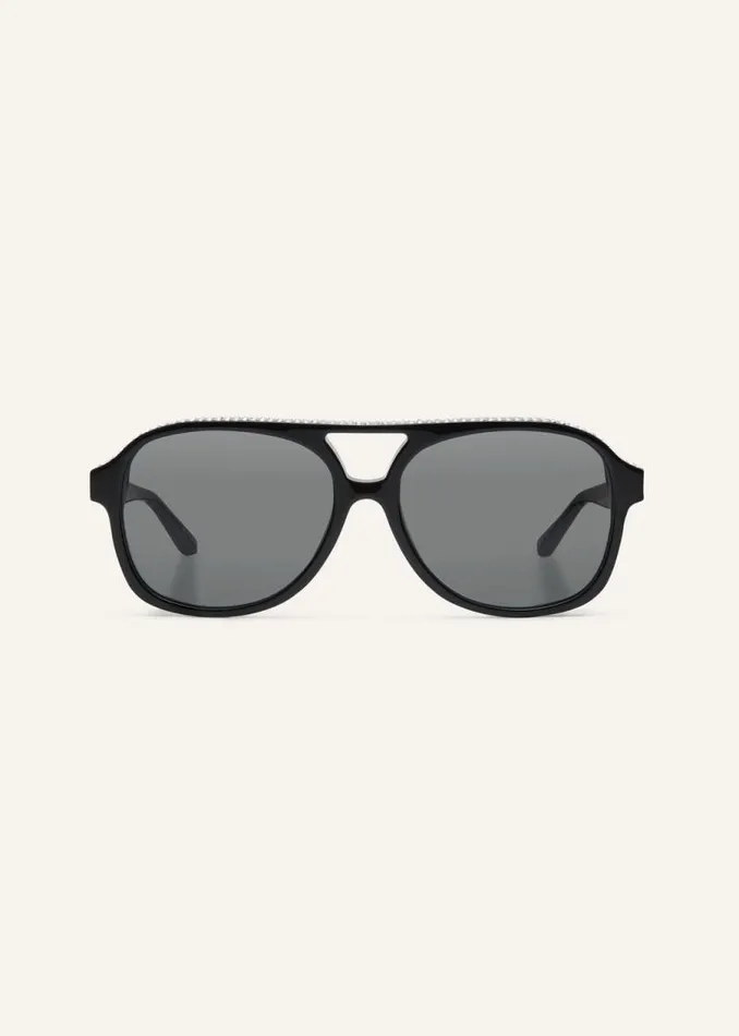 Shop Magda Butrym Eyewear Aviator Sunglasses In Black Crystals