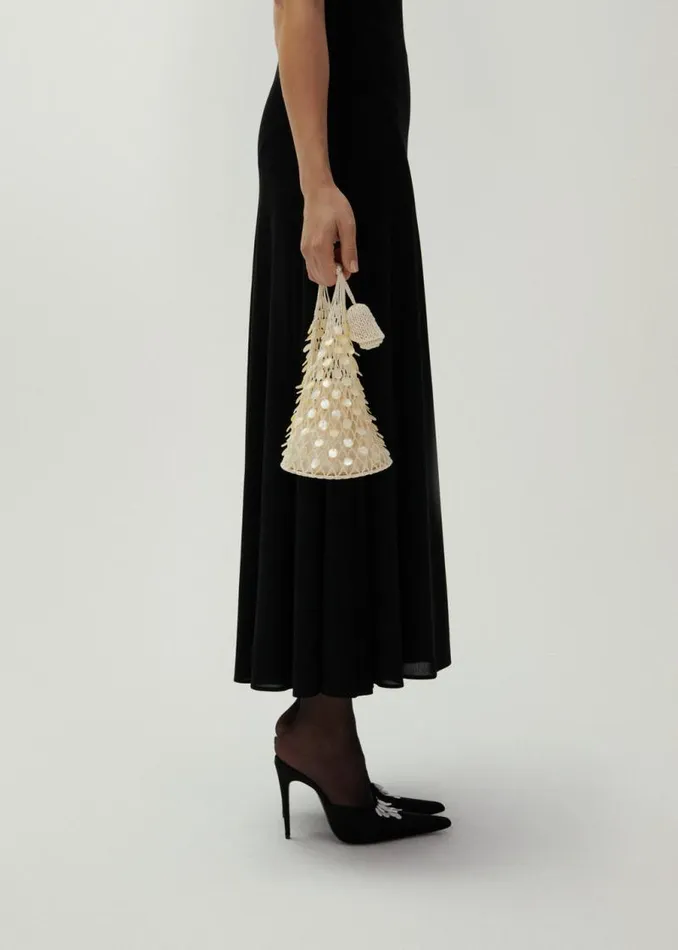 Shop Magda Butrym Handbags Small Devana Bag In Cream With Mother Of Pearl Embellishment Shop Magda Butrym Handbags Small Devana Bag In Cream With Mother Of Pearl Embellishment