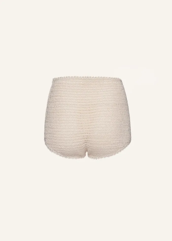 Shop Magda Butrym Handmade Crochet 3D Flower Appliqu Mini Shorts In Cream Shop Magda Butrym Handmade Crochet 3D Flower Appliqu Mini Shorts In Cream